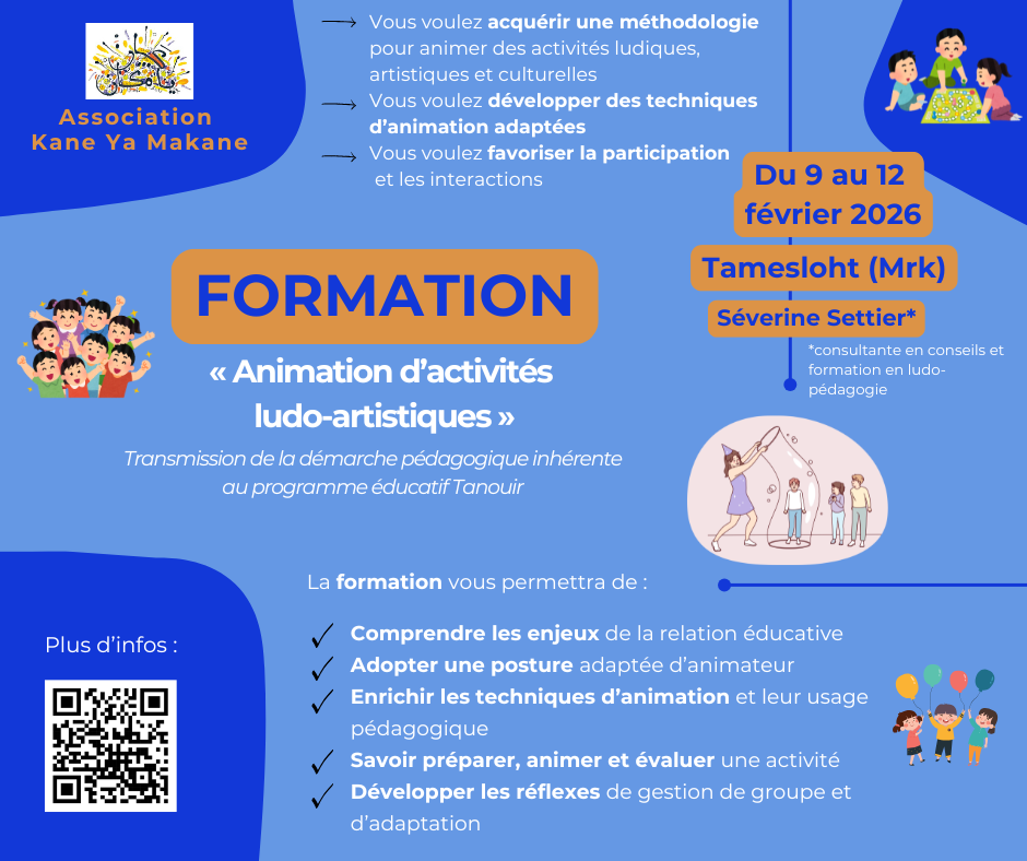 Appel à participation – Formation “Animation d’activités ludo-artistiques"