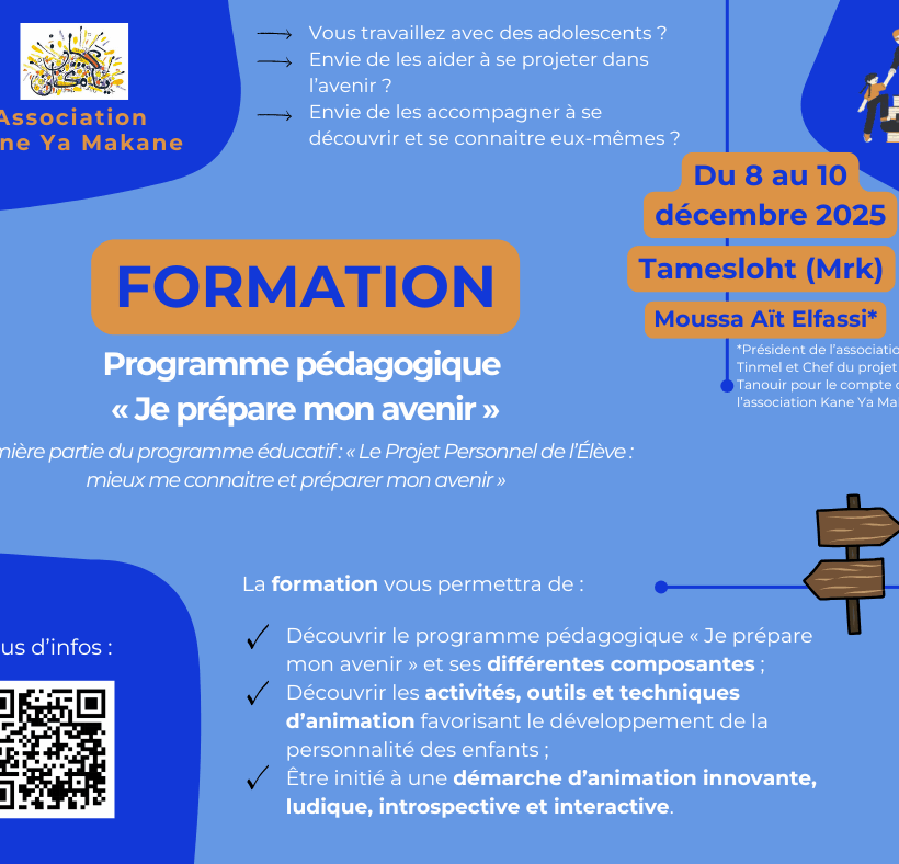 Formation “Je Prépare Mon Avenir” – Programme pédagogique pour les adolescents en Décembre 2025 - Octobre 2025