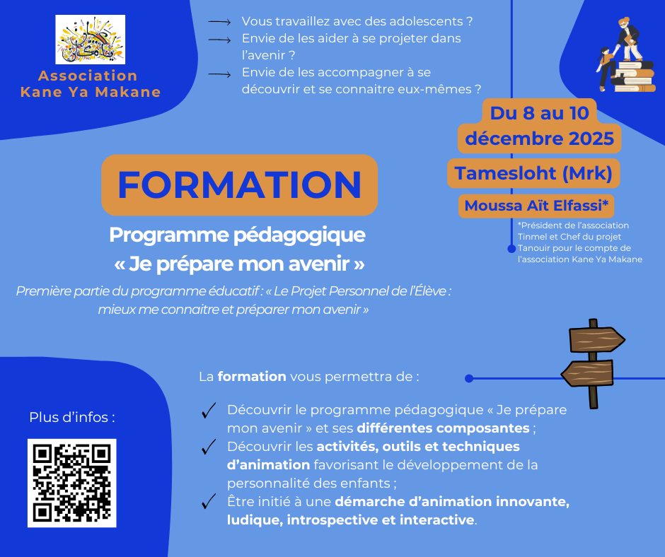 Formation “Je Prépare Mon Avenir” – Programme pédagogique pour les adolescents en Décembre 2025 - Octobre 2025