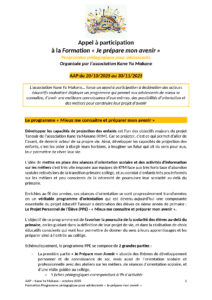 Appel à participation - Formation Je Prépare mon Avenir - KYM - Décembre 2025