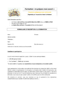 Formulaire d'inscription - Formation Je Prépare mon Avenir - KYM - Décembre 2025